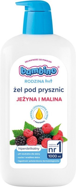 NIVEA BAMBINO RODZINA Żel 1000ml p/prysz malina&