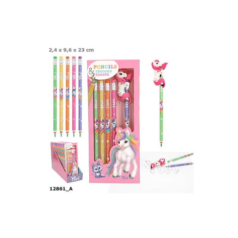 Top Model 12861 Zestaw tęczowych ołówków + figurka Jednorożec Ylvi Ilość sztuk w opakowaniu 10