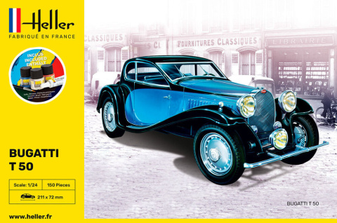 Heller 56706 Starter Set - Bugatti T.50 1/24 Heller 56706 Starter Set - Bugatti T.50 1/24