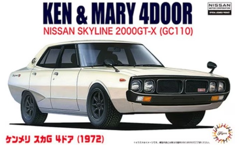 Fujimi 046228 1/24 ID-5 Ken & Mary 4DOOR Nissan Skyline 2000GT-X (GC110) Fujimi 046228 1/24 ID-5 Ken & Mary 4DOOR Nissan Skyline 2000GT-X (GC110)