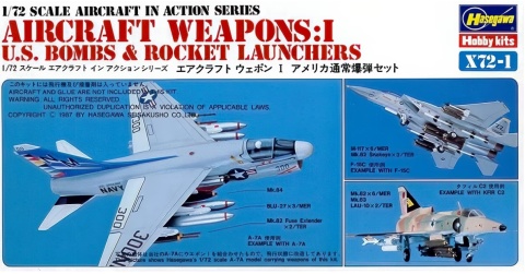 Hasegawa X72-1 - 35001 U.S.Aircraft Weapons I 1/72 Hasegawa X72-1 - 35001 U.S.Aircraft Weapons I 1/72