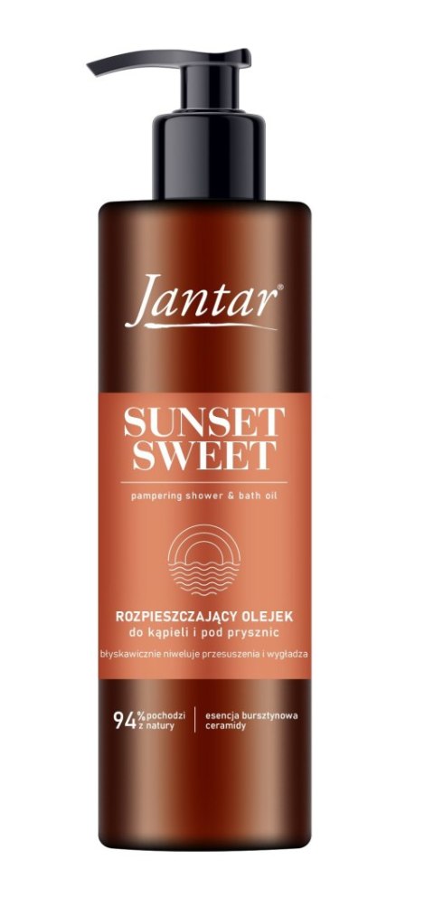 JANTAR Rozpieszczający Olejek pod prysznic i do kąpieli z esencją bursztynową i ceramidami - Sunset Sweet 400 ml JANTAR Rozpieszczający Olejek pod prysznic i do kąpieli z esencją bursztynową i ceramidami - Sunset Sweet 400 ml
