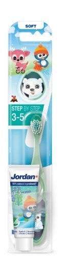 JORDAN Step By Step Szczoteczka do zębów dla dzieci 3-5 lat Soft + mini pasta 1 szt.