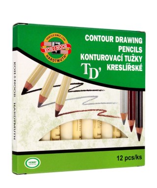 Kredka czeska do makijażu oczu - grafitowa 1op.-12szt