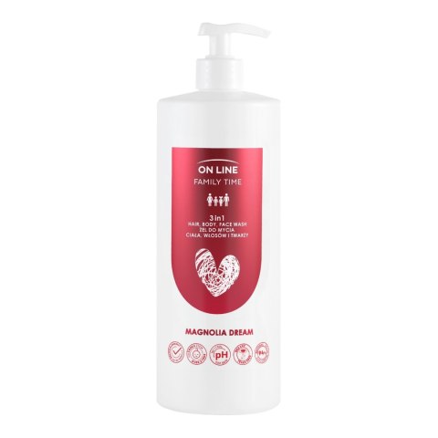 ON LINE Family Time Żel do mycia ciała ,włosów i twarzy 3w1 - Magnolia Dream 850 ml ON LINE Family Time Żel do mycia ciała ,włosów i twarzy 3w1 - Magnolia Dream 850 ml
