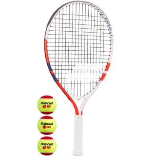 Rakieta do tenisa ziemnego Babolat Roland Garros Kit RG/FO 21 + 3 piłki Red Felt biało-pomarańczowo-granatowa 190014