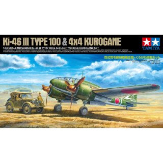 Tamiya 25217 1/48 Mitsubishi Ki-46 III Type 100 & 4x4 Light Vehicle Kurogane Set