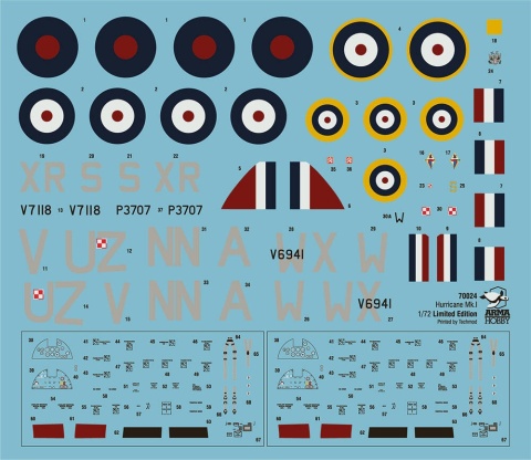 Arma Hobby 70024 Hurricane Mk1 Alied Squadrons 1/72 Arma Hobby 70024 Hurricane Mk1 Alied Squadrons 1/72