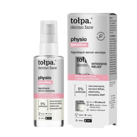 TOŁPA Dermo Face Physio Łagodzące serum - emulsja do twarzy 45 ml TOŁPA Dermo Face Physio Łagodzące serum - emulsja do twarzy 45 ml