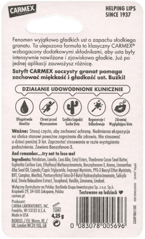 CARMEX Pomadka ochronna w sztyfcie Granat SPF 15 4,25 g