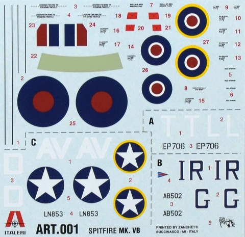 Italeri 0001 1/72 Spitfire Mk. Vb Italeri 0001 1/72 Spitfire Mk. Vb