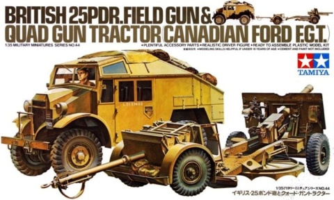 Tamiya 35044 British 25Pdr Field Gun + Quad 1/35
