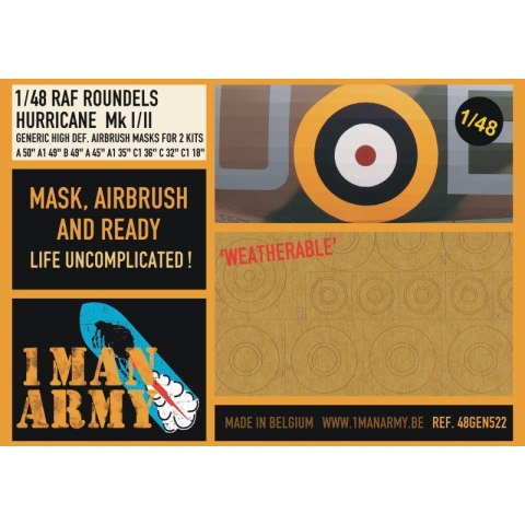 1 Man Army 48GEN522 RAF Roundels Hurricane Mk I/II