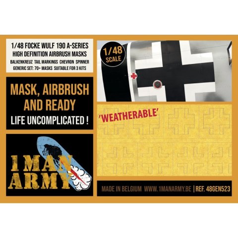 1 Man Army 48GEN523 Focke Wulf 190 A-Series Balkenkreuz Tail Markings