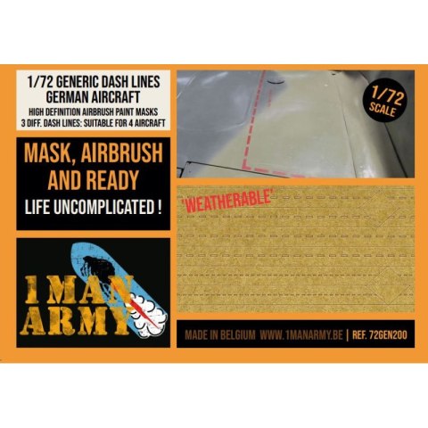 1 Man Army 72GEN200 Generic Dash Lines German Aircraft