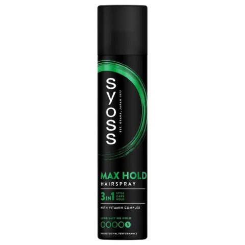 H SYOSS .Lakier MAX HOLD 300ml ziel/ moc. new TOP& H SYOSS .Lakier MAX HOLD 300ml ziel/ moc. new TOP&