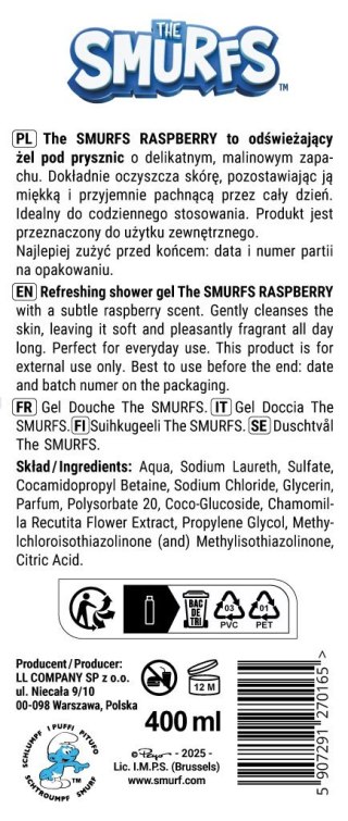 LL Żel p/prysznic&Szampon The Smurfs Raspberry 40&