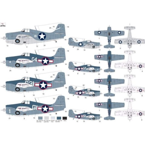 ROP o.s. MNFDL48037 1:48 Grumman F4F-4 Wildcat - F4F-4 in the service of the US Navy