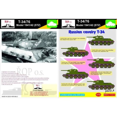 ROP o.s. MNFDT72015 1:72 T-34/76 Model 1941/42 (STZ) - Russian cavalry T-34