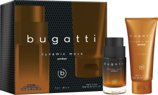 BUGATTI Zestaw prezentowy męski Dynamic Move Amber (woda toaletowa 100 ml + żel pod prysznic 200 ml)