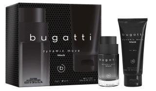 BUGATTI Zestaw prezentowy męski Dynamic Move Black (woda toaletowa 100ml + żel pod prysznic 200ml)