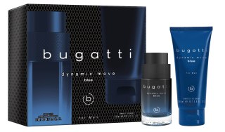 BUGATTI Zestaw prezentowy męski Dynamic Move Blue (woda toaletowa 100ml + żel pod prysznic 200ml)