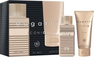 BUGATTI Zestaw prezentowy męski Iconiq Gold (woda toaletowa 100ml + żel pod prysznic 200ml)