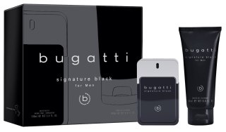 BUGATTI Zestaw prezentowy męski Signature Black (woda toaletowa 100ml + żel pod prysznic 200ml)