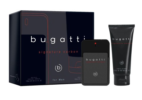 BUGATTI Zestaw prezentowy męski Signature Carbon (woda toaletowa 100ml + żel pod prysznic 200ml)