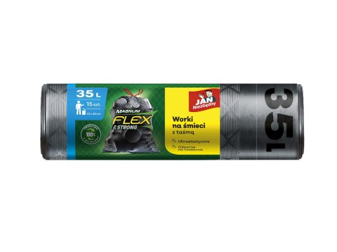 JAN NIEZBĘDNY Worki na śmieci Magnum Flex & Strong 35L - 15szt