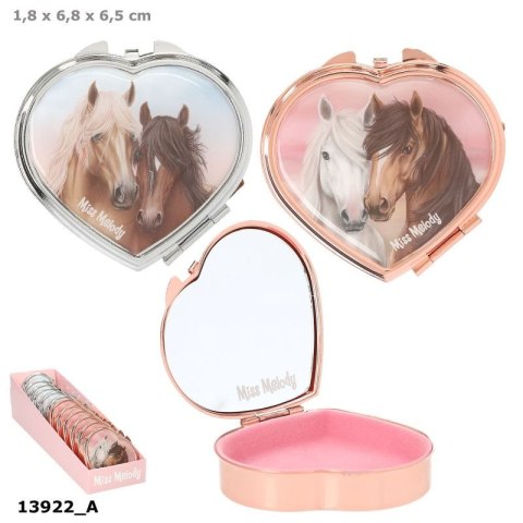 Top Model 13922 Metalowe pudełko z lusterkiem Miss Melody, na biżuterię, wyściełane, 7x6,5 cm, 2 wzory Ilość sztuk w opakowaniu