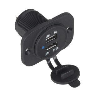Gniazdo samochodowe ładowarka 2x USB do montażu