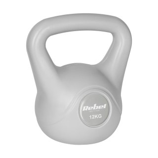 Kettlebell bitumiczny 12 kg szary REBEL ACTIVE