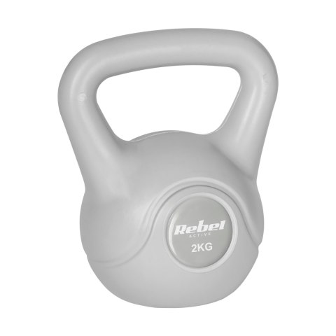 Kettlebell bitumiczny 2 kg szary REBEL ACTIVE