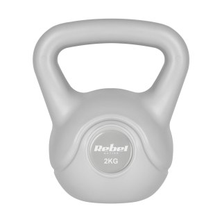 Kettlebell bitumiczny 2 kg szary REBEL ACTIVE