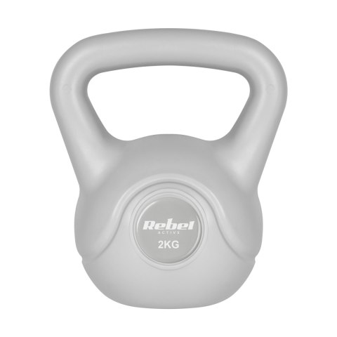 Kettlebell bitumiczny 2 kg szary REBEL ACTIVE