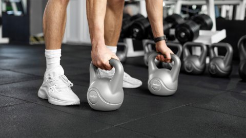 Kettlebell bitumiczny 2 kg szary REBEL ACTIVE