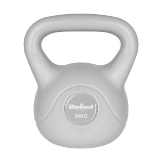 Kettlebell bitumiczny 24 kg szary REBEL ACTIVE