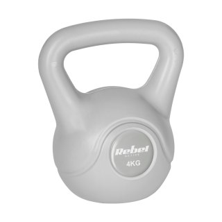 Kettlebell bitumiczny 4 kg szary REBEL ACTIVE