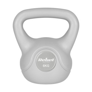 Kettlebell bitumiczny 6 kg szary REBEL ACTIVE