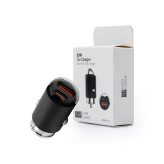 Ładowarka samochodowa 30W CZARNA PD3.0+QC4.0