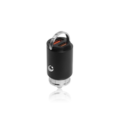 Ładowarka samochodowa 30W CZARNA PD3.0+QC4.0