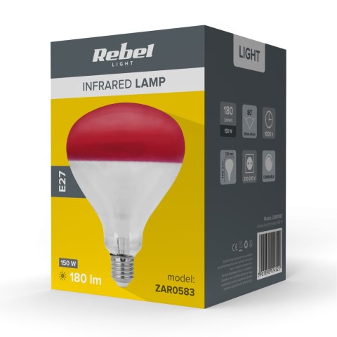 Lampa na podczerwień Rebel R125, 150W, 220-240V