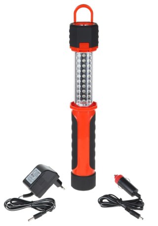 Lampa warsztatowa 30+ 4+8 LED z ładowarką sieciową i samochodową