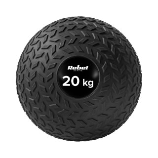 Mała piłka lekarska do ćwiczeń rehabilitacyjna Slam Ball 23cm 20kg, REBEL ACTIVE