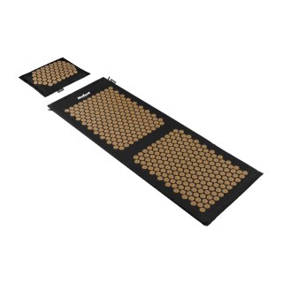 Mata zdrowotna ECO z kolcami do akupresury z poduszką, 130x50cm, XXL, złote kolce, Rebel Active