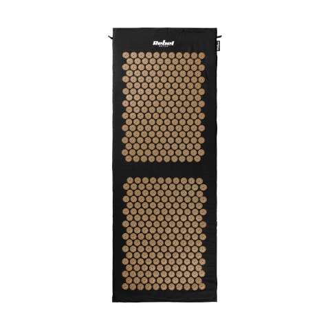 Mata zdrowotna ECO z kolcami do akupresury z poduszką, 130x50cm, XXL, złote kolce, Rebel Active