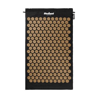 Mata zdrowotna ECO z kolcami do akupresury z poduszką, 72x42cm, złote kolce, Rebel Active