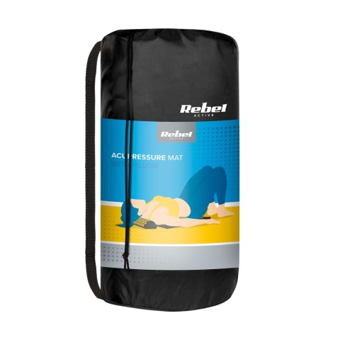 Mata zdrowotna z kolcami do akupresury z poduszką, 110x42cm, XL, złote kolce, Rebel Active