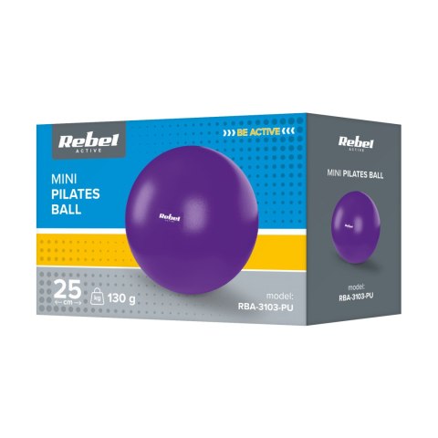 Mini piłka gimnastyczna do pilates rehabilitacyjna 25cm, kolor fioletowy, REBEL ACTIVE